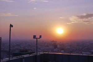 Sonnenuntergang über Phnom Penh